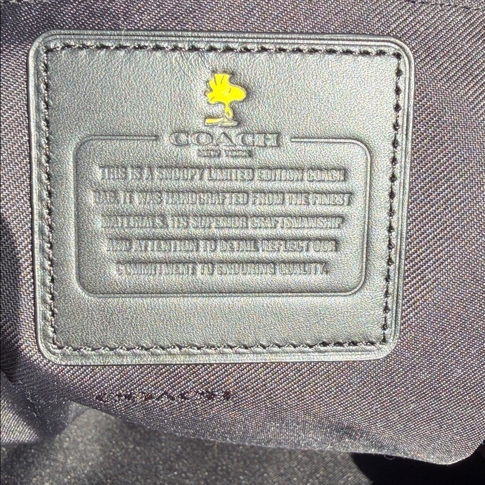 Coach Snoopy 2015 Limited Edition Black Leather Backpack Peanuts Collaboration - Picture 4 of 17